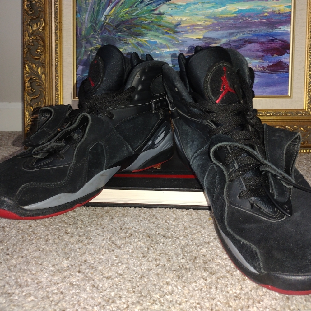 Mens Air Jordan 8 Size 10.5 Retro Black Cement Bred Deadstock 305381-022